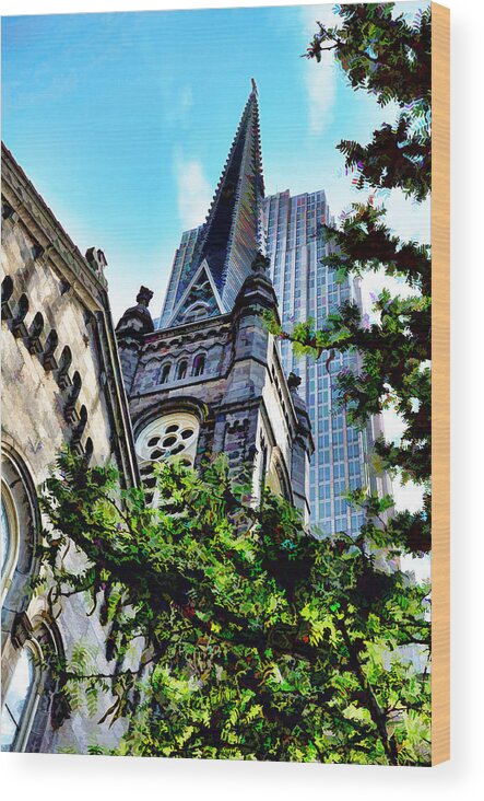 Old Stone Church Wood Print featuring the photograph Old Stone Church - Cleveland Ohio - 1 by Mark Madere