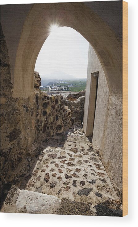Steps Wood Print featuring the photograph Old Street In A Greek Village by Matteo Colombo
