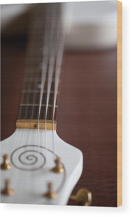 Guitar Wood Print featuring the photograph On A Glance by Karol Livote