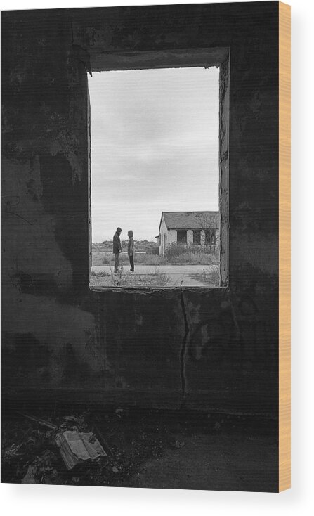 Open Book Wood Print featuring the photograph Open Book - Fort Tilden by Gary Heller
