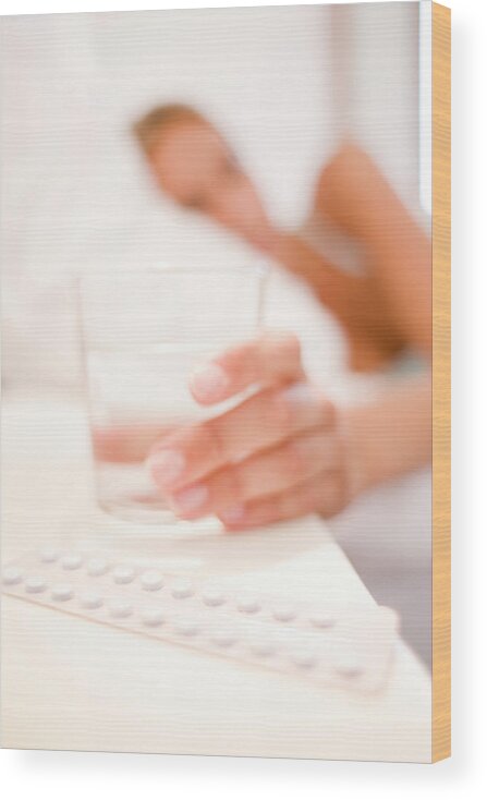 Glass Wood Print featuring the photograph Oral Contraception by Ian Hooton/science Photo Library