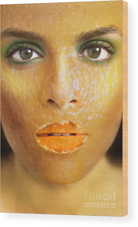 Orange Wood Print featuring the photograph Orange Woman by Diane Diederich