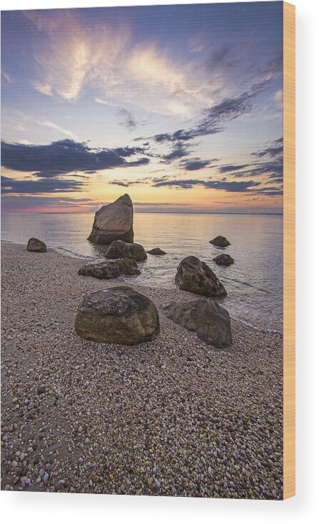 Orient Point Wood Print featuring the photograph Orient Point Calm by Robert Seifert