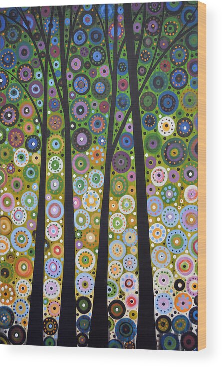 Nature Wood Print featuring the painting Original Abstract Tree Landscape Painting ... Falling Light by Amy Giacomelli