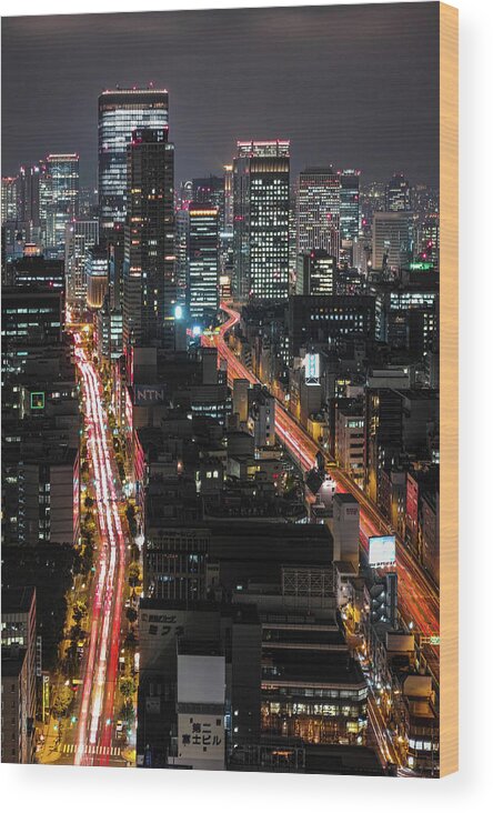 Built Structure Wood Print featuring the photograph Osaka Night by I Love Photo And Apple.