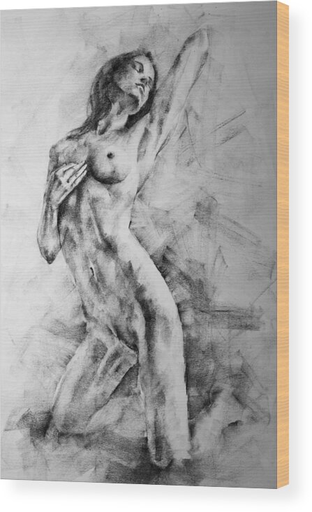 Erotic Wood Print featuring the drawing Page 12 by Dimitar Hristov