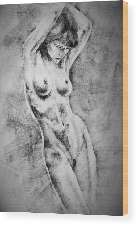Erotic Wood Print featuring the drawing Page 17 by Dimitar Hristov