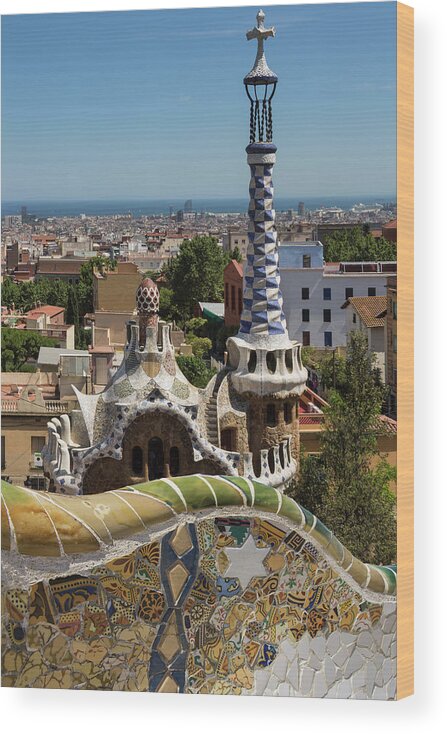 Catalonia Wood Print featuring the photograph Parc Guell - Barcelona - Spain by Steve Allen