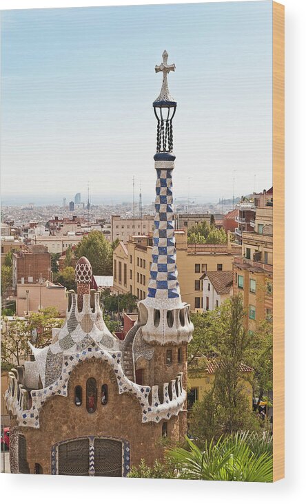 Antoni Gaudí Wood Print featuring the photograph Parc Guell By Antoni Gaudi, Barcelona by John Harper