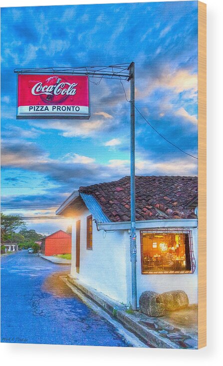 Costa Rica Wood Print featuring the photograph Pausing To Dine On Pizza in Costa Rica by Mark Tisdale