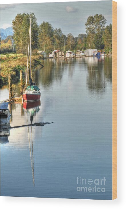 Landscapes Wood Print featuring the photograph Peaceful River View by Malu Couttolenc