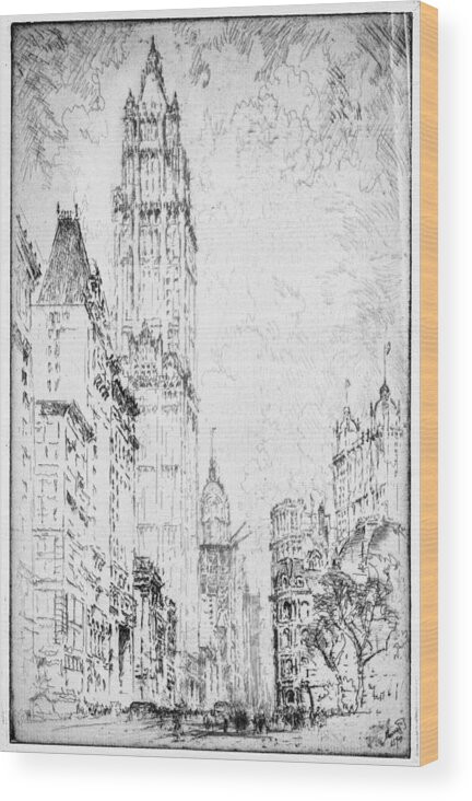 1916 Wood Print featuring the painting Pennell Woolworth, 1916 by Granger
