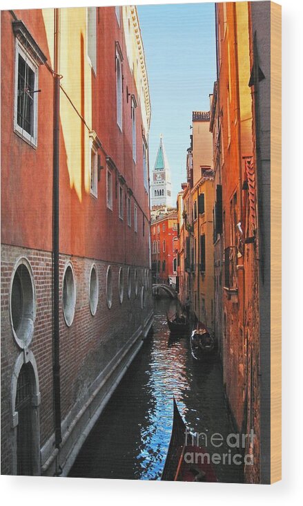 Water Canal Wood Print featuring the photograph Piazza San Marco by Phillip Allen
