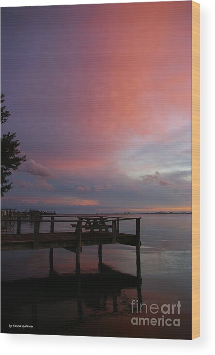 Sunset Wood Print featuring the photograph Pink sunset by Tannis Baldwin