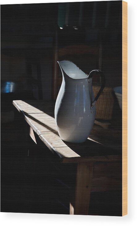 Pitcher Wood Print featuring the photograph Pitcher On Table by Ron Weathers