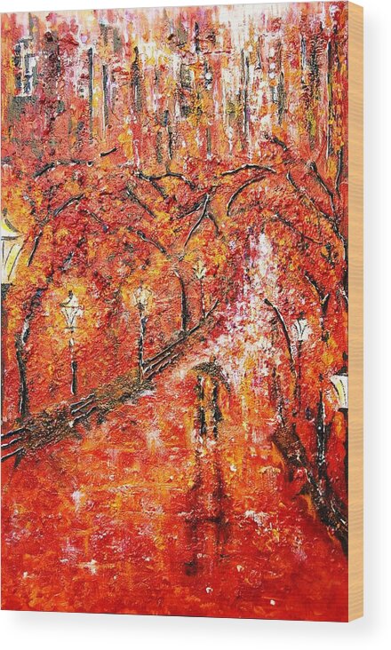 Contemporary Impressionism Wood Print featuring the painting Poet's Walk by Helen Kagan