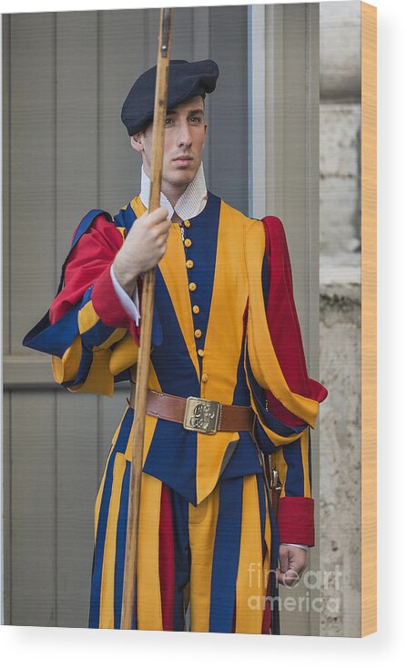Italy Wood Print featuring the photograph Pontifical Swiss Guard by John Greim