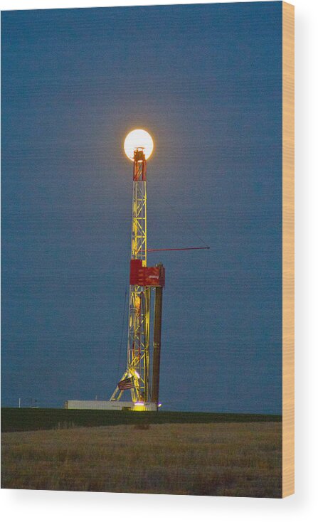 Drilling Wood Print featuring the photograph Powered By The Moon by Michael Gross