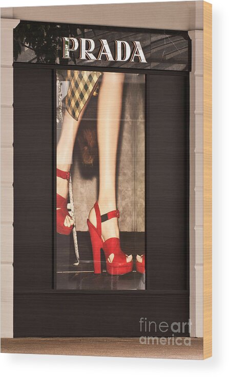 Prada Wood Print featuring the photograph Prada Red Shoes by Rick Piper Photography