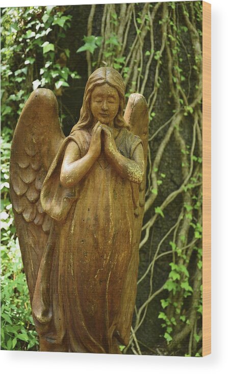 God Wood Print featuring the photograph Praying Angel by William Hallett