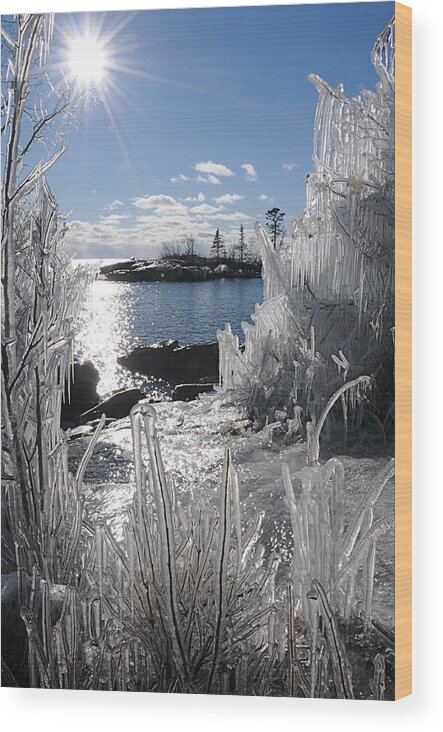 Lake Superior Wood Print featuring the photograph Pretty Cold by Sandra Updyke