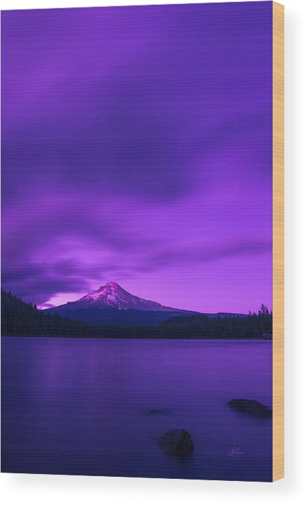 Purple Wood Print featuring the photograph Purple Mountain Majesty by Lori Grimmett