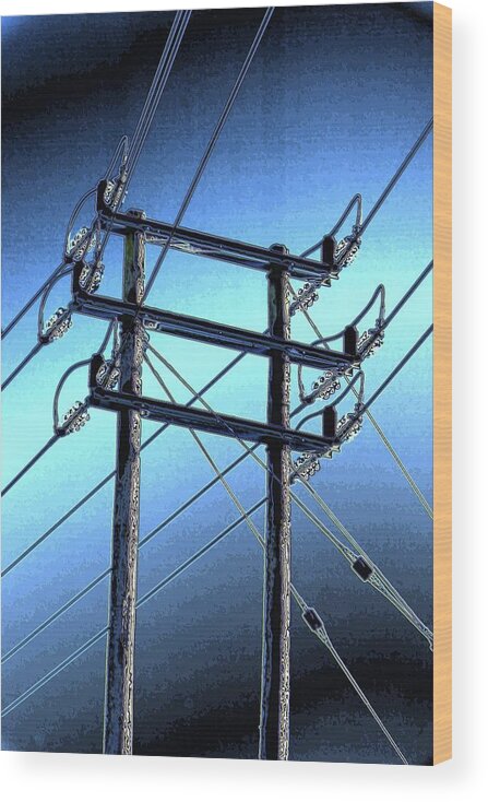 Pylon Wood Print featuring the photograph Pylon 21B by Ron Harpham