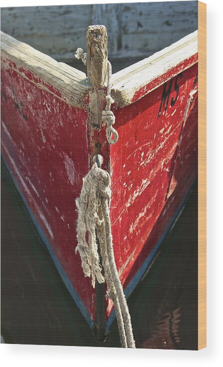 Boat Wood Print featuring the photograph Red Boat by Amazing Jules