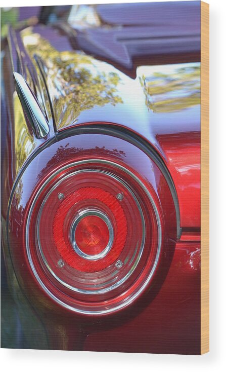 Red Wood Print featuring the photograph Red Ford Tailight by Dean Ferreira