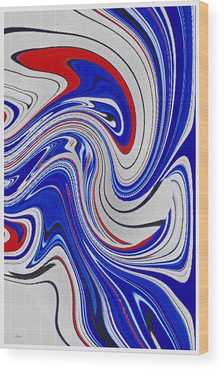 Modern Wood Print featuring the mixed media Red White and Blue by Donna Proctor