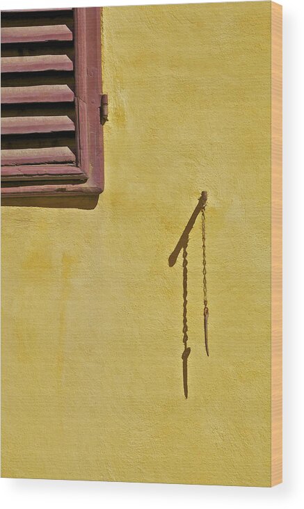 Artistic Wood Print featuring the painting Red Window Shutter of Tuscany by David Letts