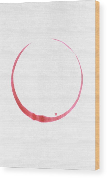 White Background Wood Print featuring the photograph Red Wine Glass Stain by Rob Atkins
