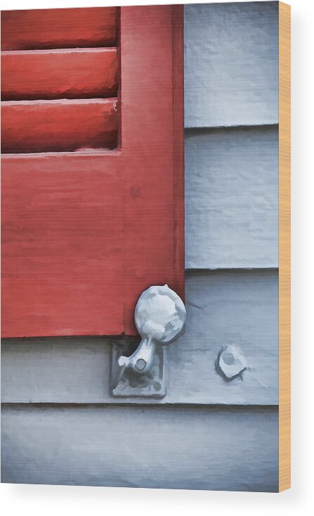 Architecture Wood Print featuring the photograph Red Wood Window Shutter IV by David Letts