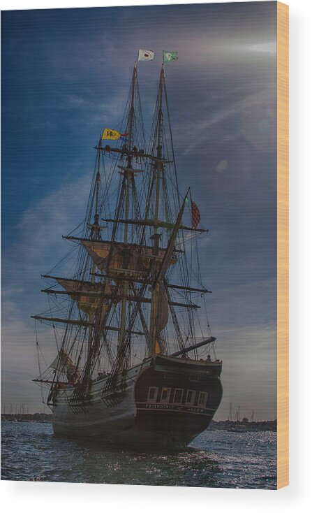 Salem Wood Print featuring the photograph Furling the sails by Jeff Folger