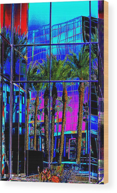 Architecture Wood Print featuring the photograph Reflecting In Pop Art by Phyllis Denton