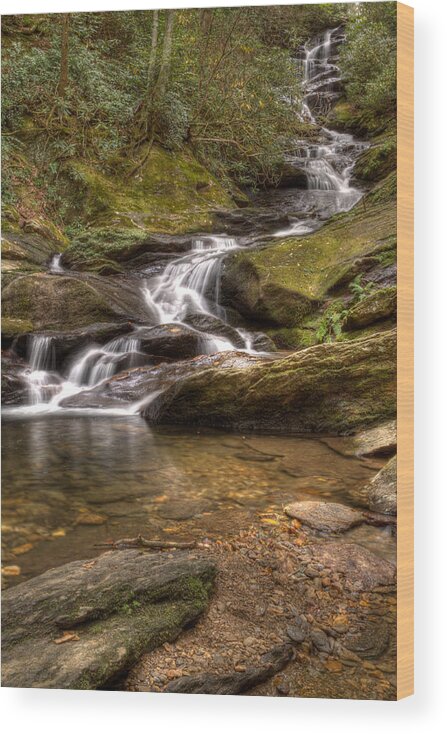 Roaring Fork Falls Wood Print featuring the photograph Roaring Fork Falls by Mark Steven Houser