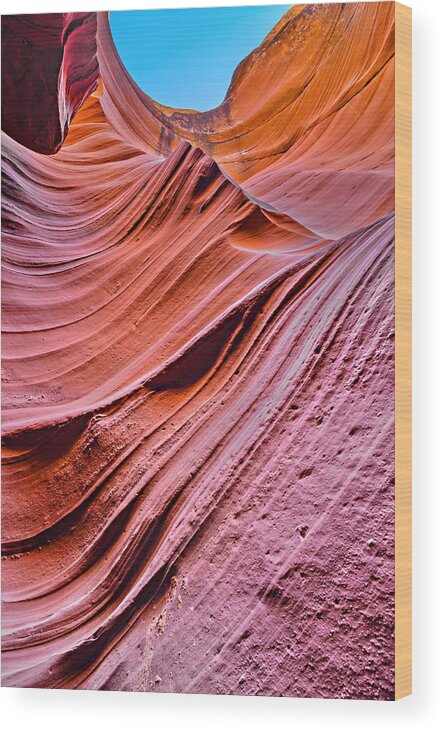 Antelope Canyon Wood Print featuring the photograph Rock Waves 1 by Jason Chu