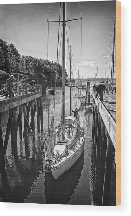 Rockport Harbor Wood Print featuring the photograph Rockport Harbor by Priscilla Burgers