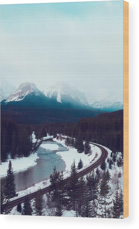 Bow Valley Wood Print featuring the photograph Rocky Mountains by Kim Fearheiley