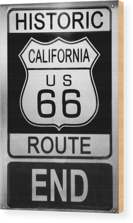 Route 66 Wood Print featuring the photograph Route 66 End by Chuck Staley