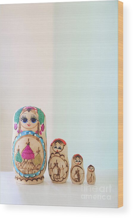 Russian Wood Print featuring the photograph Russian Dolls by Evelina Kremsdorf