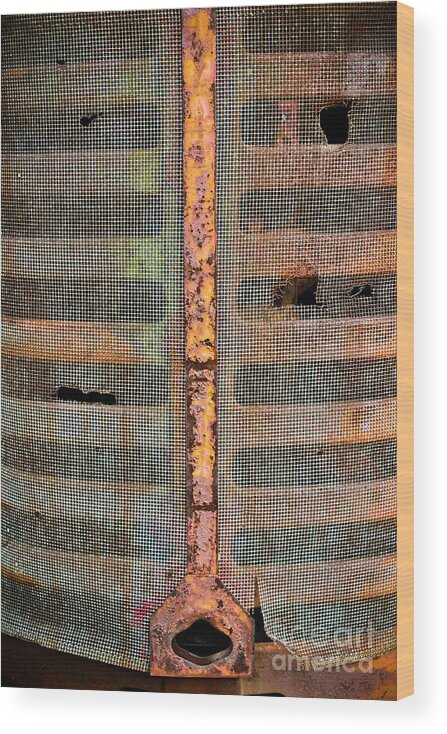 Tractor Wood Print featuring the photograph Rusted Grill - Abstract by Colleen Kammerer