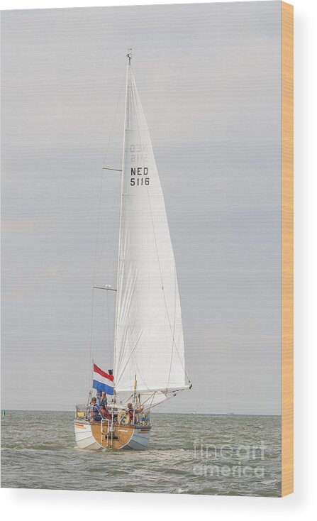 Big Wood Print featuring the photograph Sailing untill we meet the horizon by Patricia Hofmeester