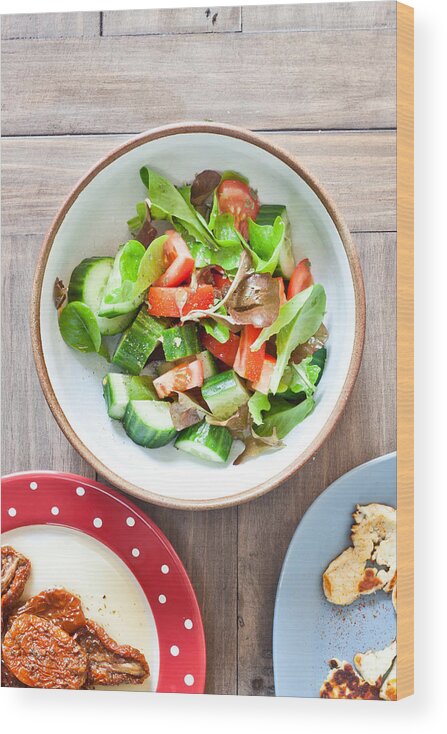 Appetizer Wood Print featuring the photograph Salad by Tom Gowanlock