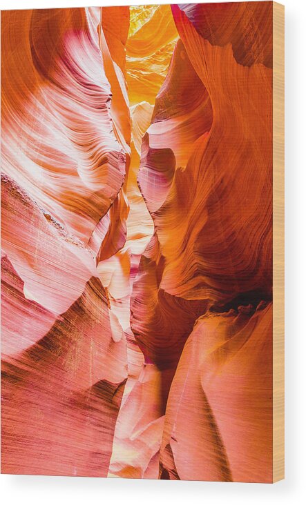 Antelope Canyon Wood Print featuring the photograph Sandstone Slot by Jason Chu