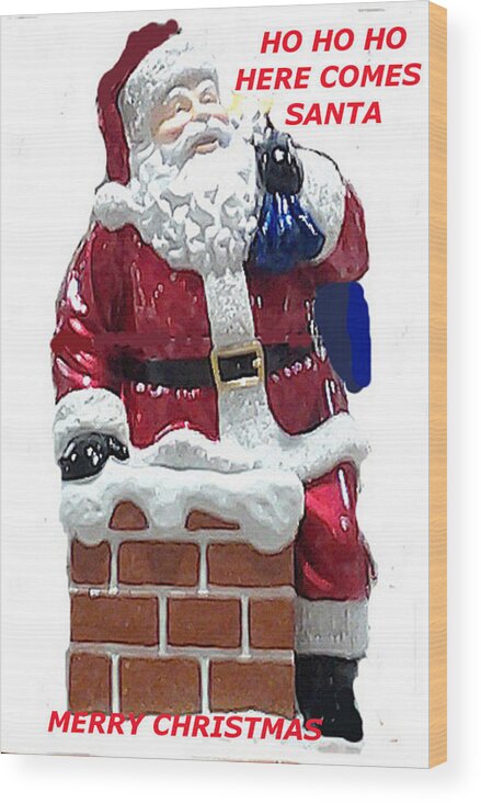 Santa Wood Print featuring the photograph Santa Greeting Card by Jay Milo