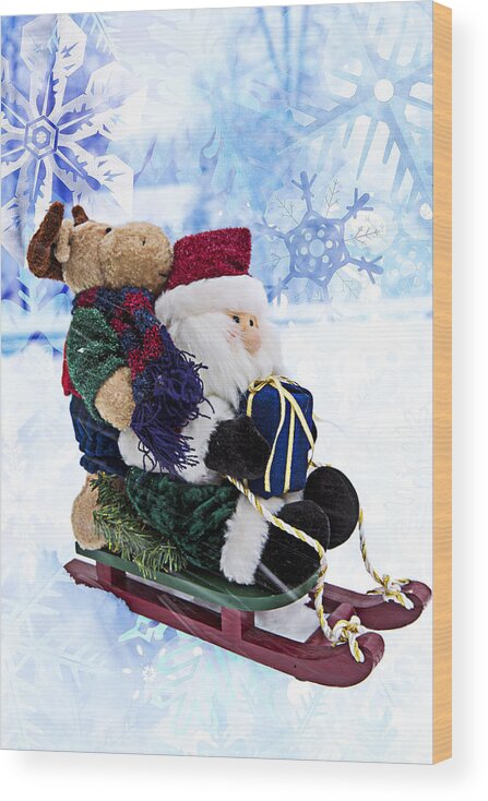 Snow Wood Print featuring the photograph Seasonal Sleigh Ride by Bill and Linda Tiepelman