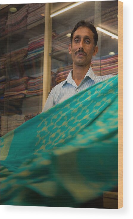 Travel Wood Print featuring the photograph Shopkeeper - India by Matthew Onheiber