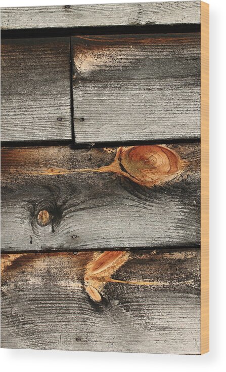 Abstract Wood Print featuring the photograph Side of a Barn by Frank Romeo