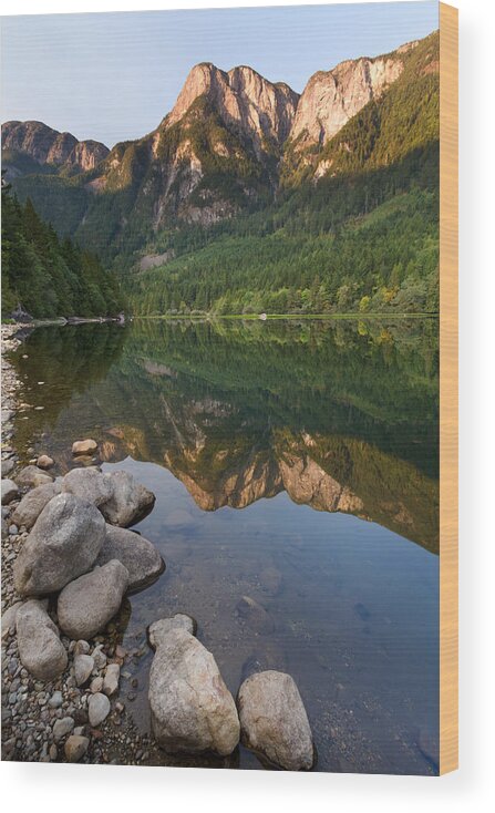 Alpenglow Wood Print featuring the photograph Silver Lake Mountain Reflection by Michael Russell